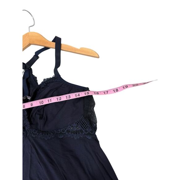 Bravissimo Navy Blue Baby Doll Style Tank Top Lace Detail Womens Size 38D - Picture 9 of 10